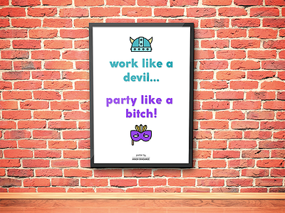 Devil Bitch Poster By Akash Bhadange illustration party poster poster design quote work quote