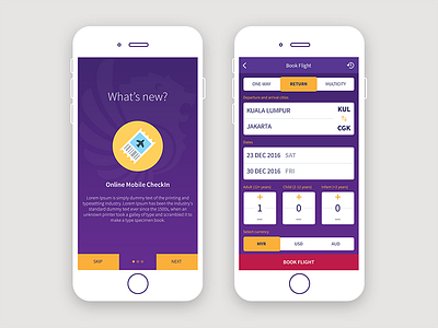 Mobile Ticket Booking App for Airline airline app design mobile mobile app ui ui design user experience ux ux design