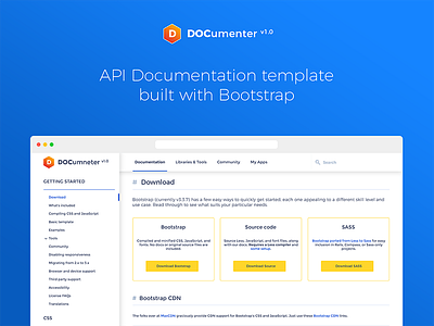 Documenter - API Documentation Template [WIP] bootstrap designerdada documentation free template