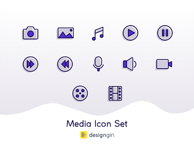 Media Icon Set icon icon set line icon media icons simple sketch sketch app