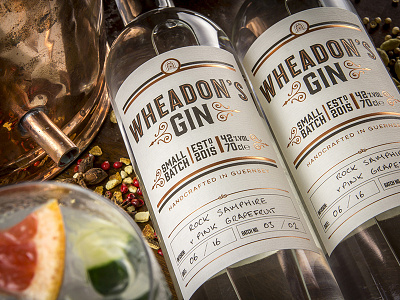 Wheadon's Gin Label Design alcohol gin gin label label label design