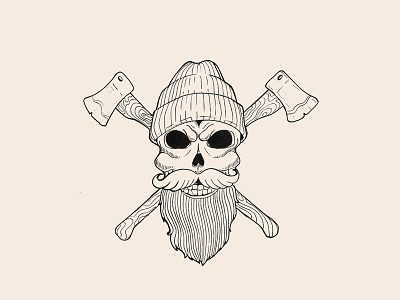 Inktober 2018: Chop-Chop axe chop halloween inktober inktober 2018 lumberjack movember mustaches pirate skull tattoo tattoo art