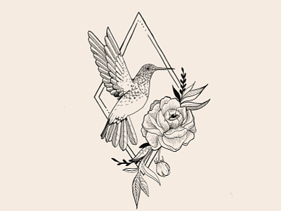 Colibri tattoo animal bird colibri drawing ink fineliner flower inked inktober inktober 2018 linework rose tattoo tattoo design