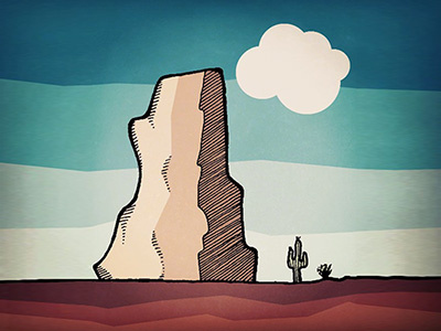 arizona desert drawing sketch