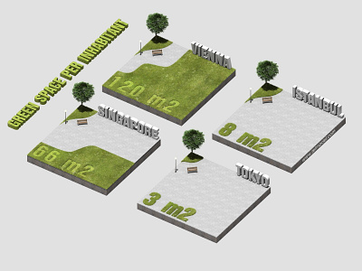 green space infographic 3ds max green illustration infographic sketch