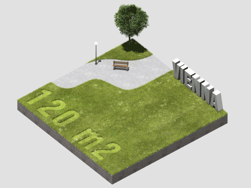 Green Spaces Animated GIF version 3ds max animatedgif design gif illustration