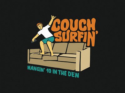 Couch Surfin' 1 chillin illustration quarantine surf surfing type typography