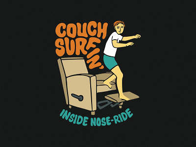 Couch Surfin' 2 funky illustraion letters puns surfing type writing