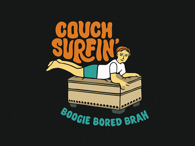 Couch Surfin' 3 design illustraion logo simple type typography