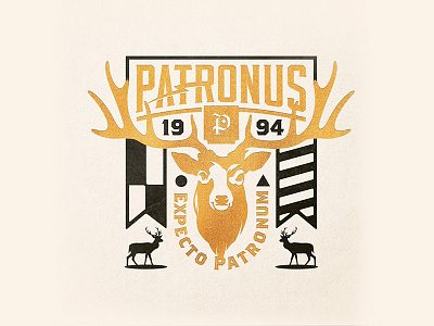 Patronus Patch badge harrypotter illustration lettering logo patch texture type typography vector