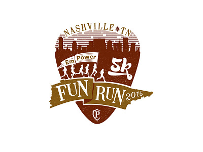 Nashville 5k appeal banner icon logo simple tennessee type