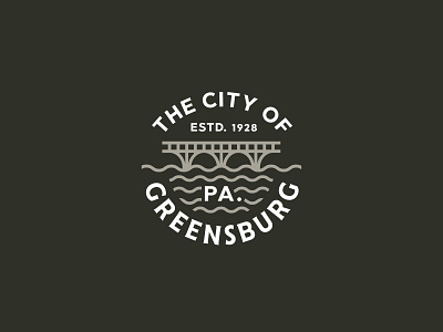 Badge for the city of Greensburg, PA badge design icon illustration lines logo simple type vector