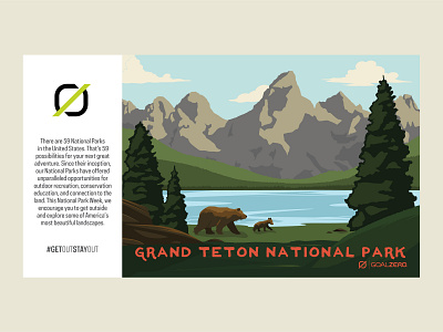 Grand Teton Postcard branding design illustration postcard