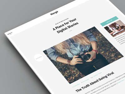 Norge - Blog WordPress Theme blog blogger elegant flat minimal minimalist personal responsive retina simple theme wordpress