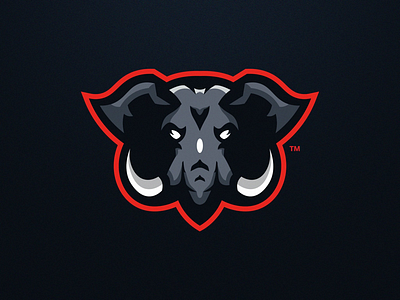 white Elephant mascot logo by fare_touch on Dribbble
