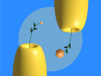 Flowers 3d art direction design illusion illustration vector