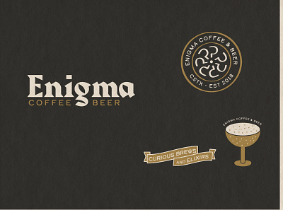 Enigma Coffee and Beer beer beergarden branding branding design cafe cocktails coffee restaurant