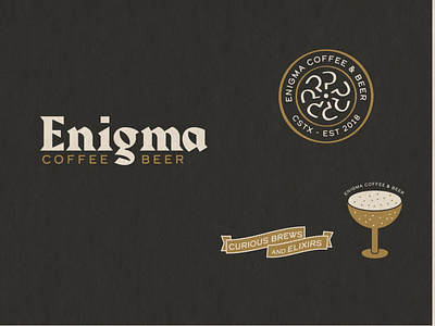 Enigma Coffee and Beer beer beergarden branding branding design cafe cocktails coffee restaurant