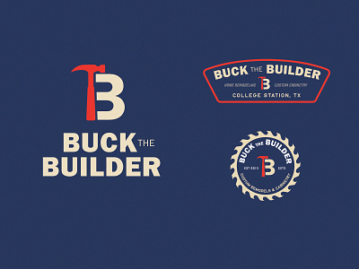 Buck the Builder badge badge logo brand identity branding branding concept branding design buck builder cabinets construction construction logo hammer lockup logo sawmill smallbusiness