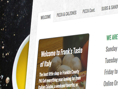 Web Design: Frank's Taste of Italy graphic design uiux design web design