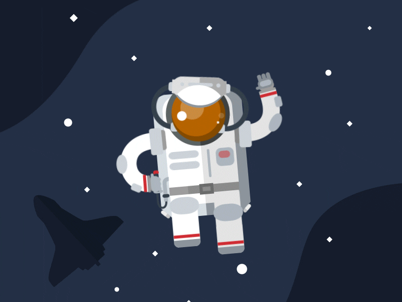 An astronaut in space 2d animation astronaut flat illustration motion space vector