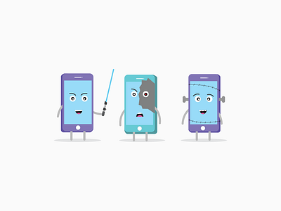 Phones Characters illustration vector
