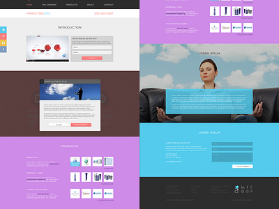 Single Page Template With Actions fireworks modal responsive template webdesign website