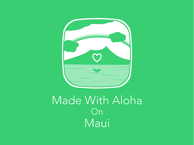Made With Aloha Maui flat green hawaii icon illustrator maui rebound