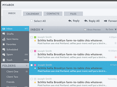 Email Client Progress adobefireworks dashboard email ui user interface