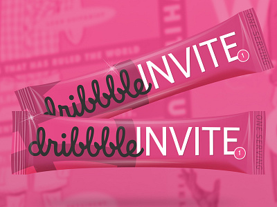 Dribbble Invite Sticks dribbble invite packaging pink sticks