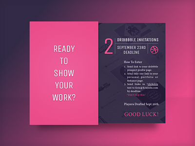 Dribbble Invite - Show Your Work card dark dribbble invite flyer invite sketch
