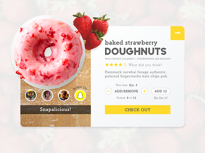 Doughnut Dessert Order Card app dessert eccomerce food order card photoshop product card resturaunt sketch snapchat uiux web design