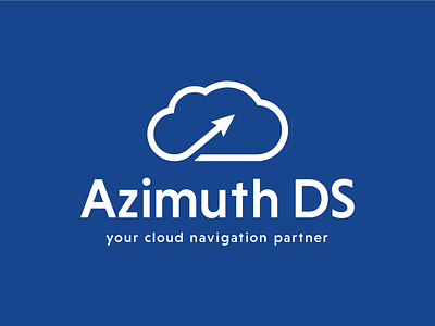 Logo Azimuth DS blue branding cloud corporate design flat illustrator logo navigation startup
