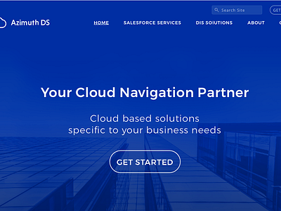Azimuth DS Home Page Mocks blue cloud corporate webdesign website