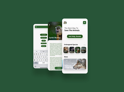 Endangered Animals App adobexd animals endangered information ui ux