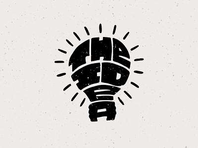 The Idea hand lettering lettering light bulb