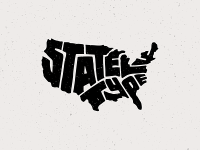 Stately Type Logo hand lettered hand lettering lettering map stately type united states usa