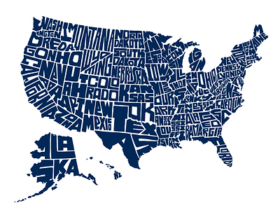 Stately Type Handlettered US Map hand lettered hand lettering lettering map stately type united states usa