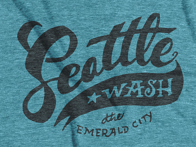 Seattle T-shirt - The Emerald City emerald city handlettered handlettering lettered lettering seattle seattle week stately type t shirt tee type washington