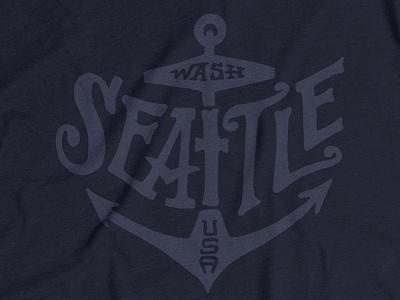 Seattle T-shirt - Anchor anchor handlettered handlettering lettered lettering seattle seattle week stately type t shirt tee usa washington