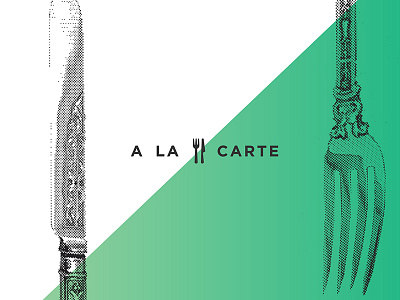 A La Carte branding food branding gradient halftone logo ornate wordmark
