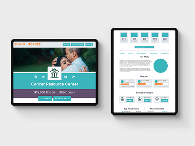 GiveGab Giving Day Profile Redesign design graphicdesign profile design redesign redesign concept ui ui ux ux web design web interface