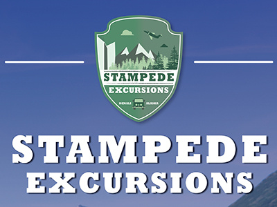 Stampede Excursions Banner Advertisments ads advertisements alaska banner branding graphic design safari tourism