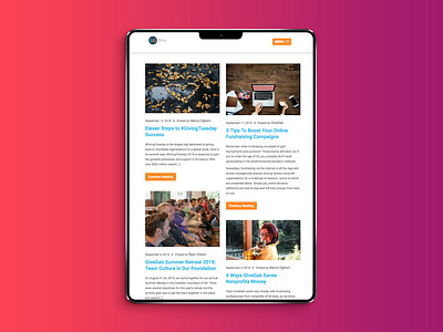 GiveGab WordPress Blog Redesign