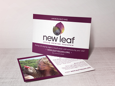 New Leaf Postcard branding design graphic design identity postcard print design vegan