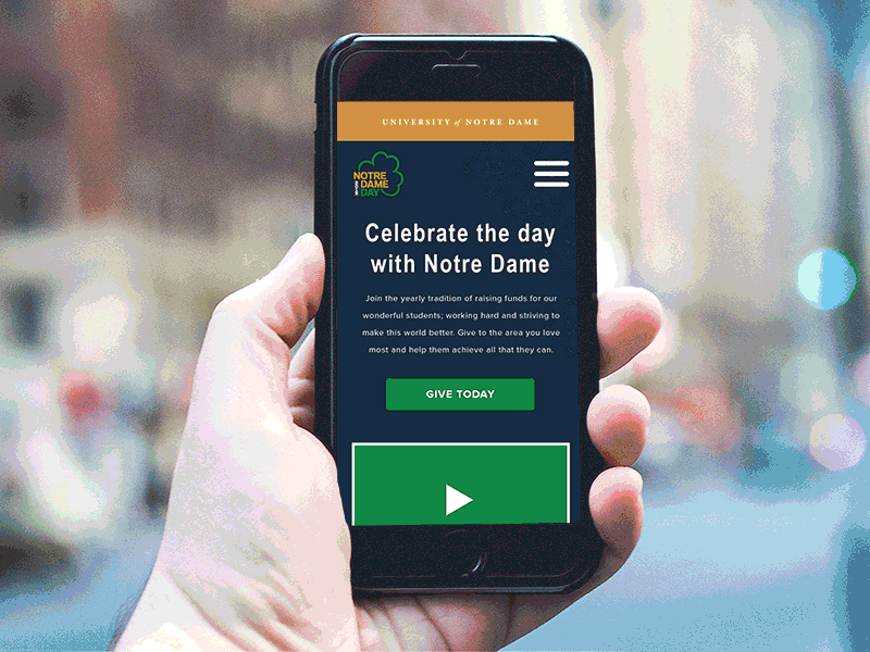 Notre Dame Day Landing Page Design branding design graphic design landing design landing page landing page concept web design website design