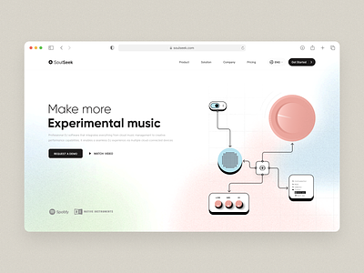 Soulseek - Music Sharing Website 🎶 design gradient illustration landing page music noise sharing soulseek tbilisi ui ux