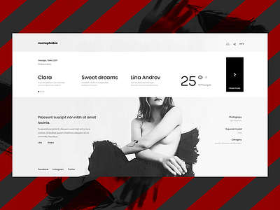 nomophobia black design girl nomophobia ui ux web