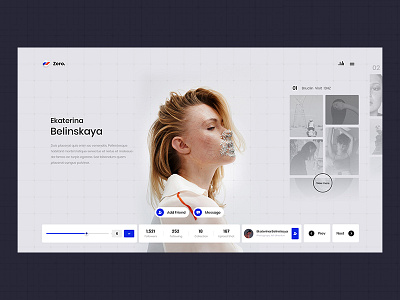 Zero black blue design portfilio profile typography ui user ux web white zero