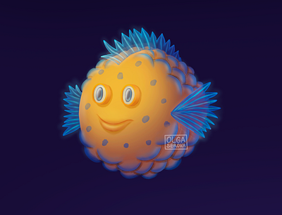 Fish sphere art casual style character digital art fish gamedev illustration photoshop